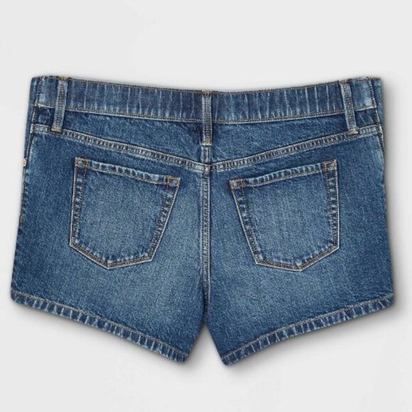 ISABEL MATERNITY underbelly side elastic medium blue wash denim jean shorts NWT - Picture 4 of 4